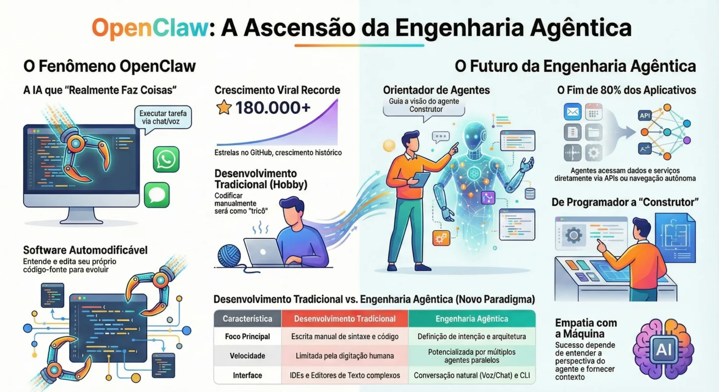 OpenClaw: A IA que finalmente 'faz coisas' e o início da revolução agêntica.