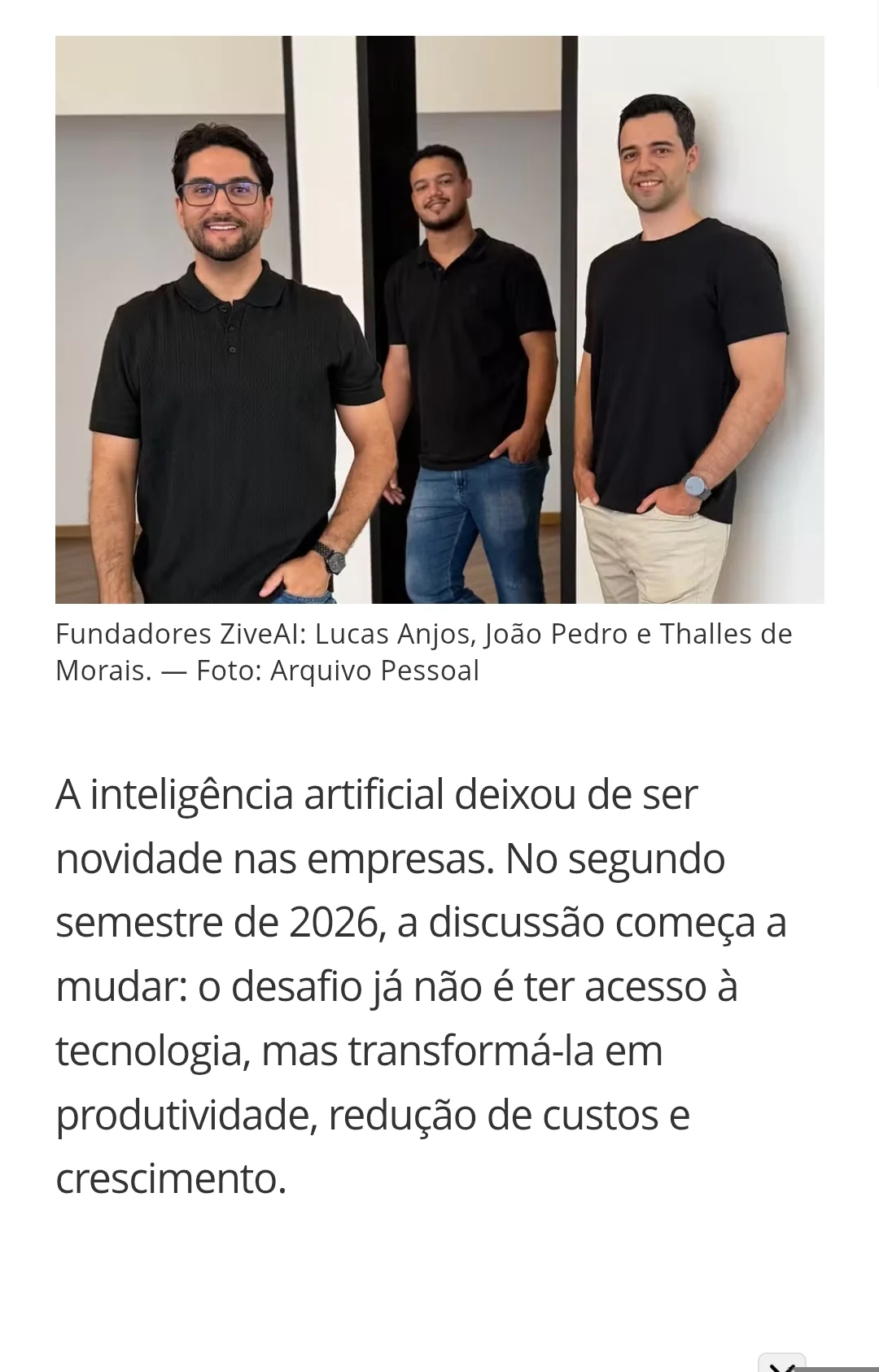 🚀 ZiveAI em destaque no Valor Econômico!